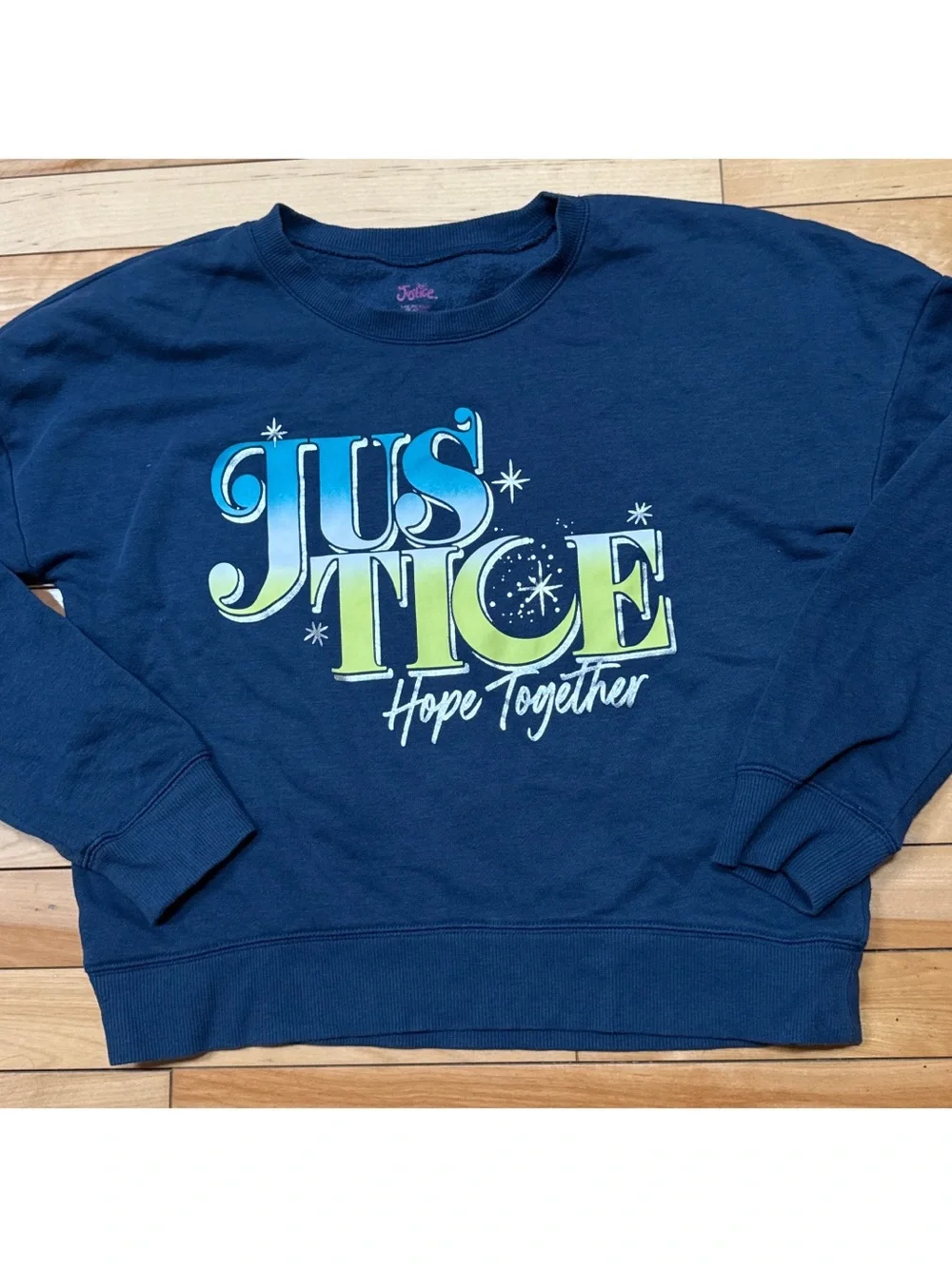 Justice Girls Graphic Sweatshirts in Blue & Plum